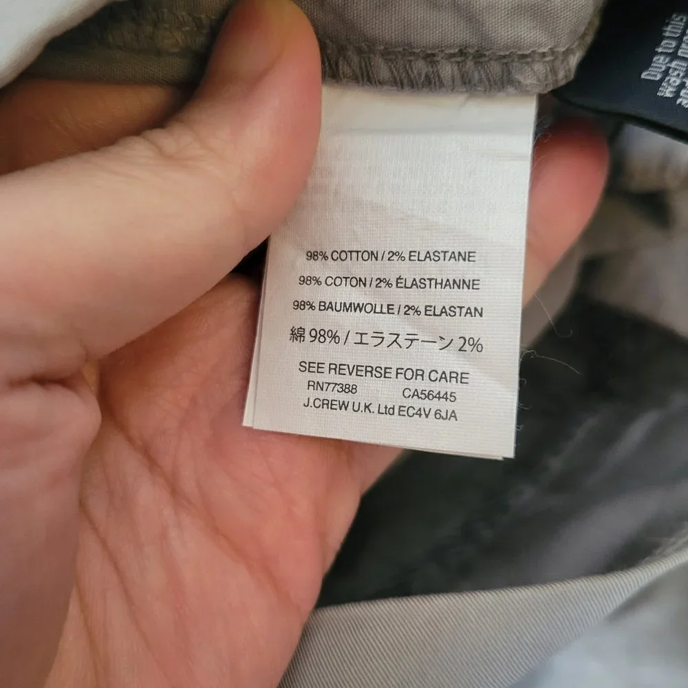 NEW J. Crew Chino Gray Cotton Blend 4in Shorts Style G2331 Size 00